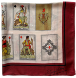 JACQUES ESTEREL Silk French Revolution Cards Novelty Silk Print Scarf