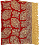 Mens Paisley Art Nouveau Red and Gold Pure Silk MOD Evening Scarf