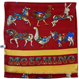 Authentic Moschino Designer Silk Carousel Animal Print Long Scarf