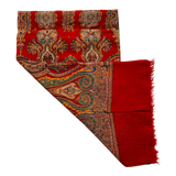 Art Nouveau Red & Orange Wool Blend Mens Vintage Oblong Long Scarf