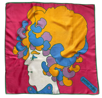Rare Vintage 1960s Peter Max Pink Psychedelic Acetate Collectors Scarf