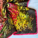 Vintage Silk 1950s Abstract Floral Silk Scarf Op Art Vintage Scarf Silk