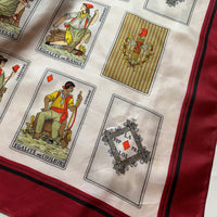 JACQUES ESTEREL Silk French Revolution Cards Novelty Silk Print Scarf