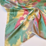 Vintage Floral Pastel Candy Floss Colours Printed Silk 1950s Retro Hand Rolled  Head Scarf- Silk Vintage Gift - Scarf Lovers Gift
