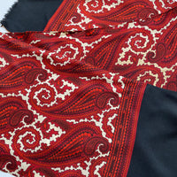 MOD Red Wool Blend Mens Colourful Vintage Oblong Long Scarf