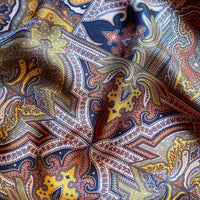 Vintage Art Nouveau Paisley Toffee Brown Intricate Pure Silk Scarf