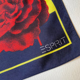1990s Esprit Bright Colourful Abstract Hand Rolled Silk Neck Scarf