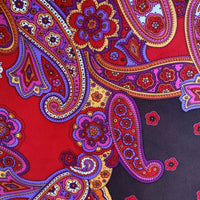 Paisley Pink and Purple Art Nouveau Print Silk Neck Scarf