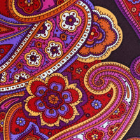 Paisley Pink and Purple Art Nouveau Print Silk Neck Scarf