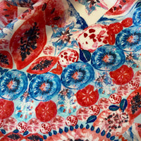 Abstract Fruit Design Art Nouveau Print Silk Neck Scarf