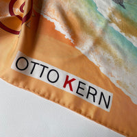 Vintage Otto Kern Abstract 1990s Original Designer Pastel Print Square Head Scarf